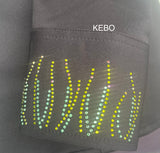 BLUSE MIT DURCHGEHENDEM REISSVERSCHLUSS  Lycra    SCHWARZ  SWAROVSKI  KRISTALL