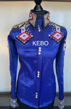 HAND MADE SHOW Bluse  TAFETTA  KOBALT