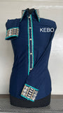 BLUSE MIT DURCHGEHENDEM REISSVERSCHLUSS  HEXA.  NAVY