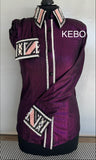 HAND MADE SHOW Bluse  Metallic-Struktur, Stretch    Bordeauxrot
