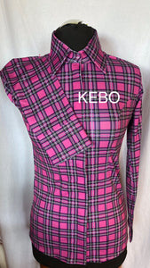 HAND MADE SHOW Blouse  Schotse Ruit Lycra