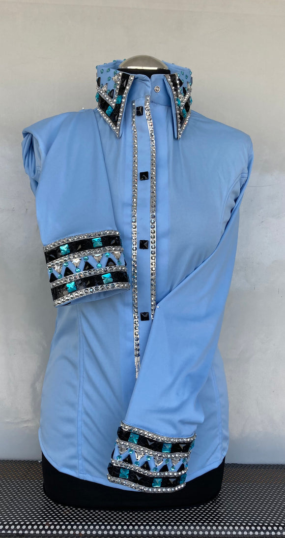 FULL ZIPPER BLUSE Lycra