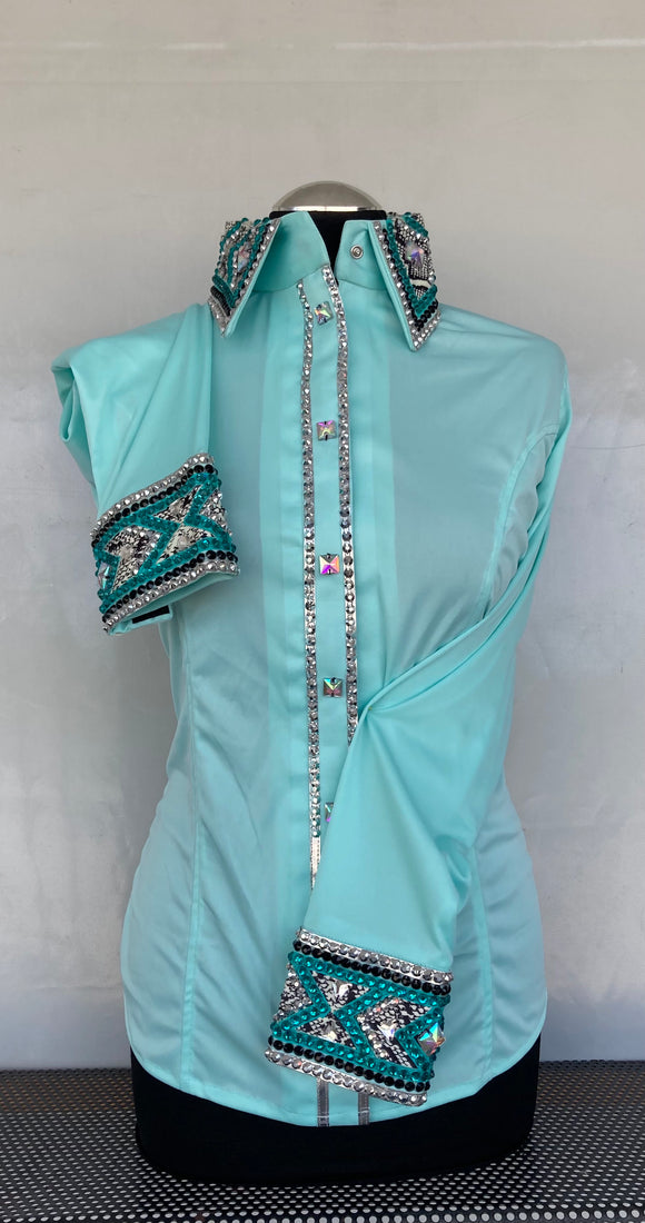 FULL ZIPPER BLUSE Lycra