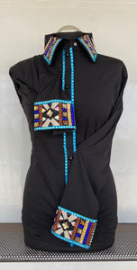 FULL ZIPPER BLUSE Lycra Schwarz