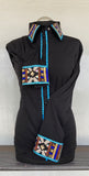 FULL ZIPPER BLUSE Lycra Schwarz