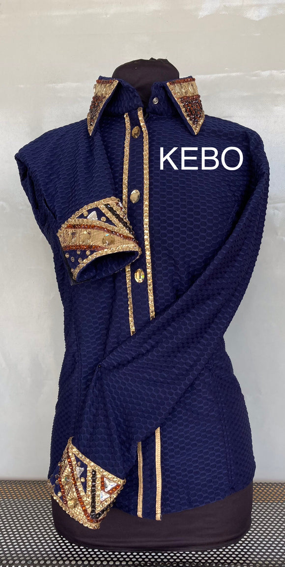 HAND MADE SHOW Bluse neu Lycra D.Blau