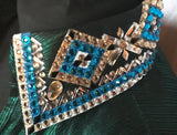 HAND MADE SHOW Bluse Metallic Textur Stretch