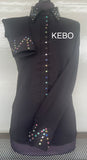 FULL ZIPPER BLOUSE Lycra BLACK