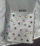 FULL ZIPPER BLouse Melted Metals Stretch