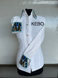 FULL ZIPPER STRETCH BLOUSE HEXA. WHITE