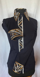 HAND MADE SHOW Blouse lycra D.Blauw