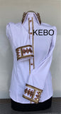 FULL-LENGTH ZIPPER BLOUSE - WHITE