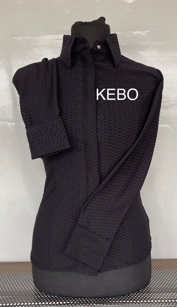 FULL ZIPPER BLouse New Lycra Black