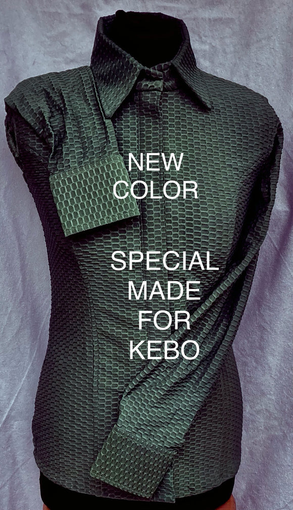 FULL ZIPPER BLouse New Lycra Green