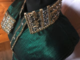 HAND MADE SHOW Blouse Metallic Texture Stretch