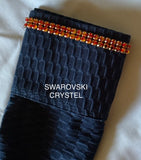 FULL ZIPPER BLOUSE D.Blue HEXA. SWAROVSKI CRYSTAL
