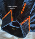 FULL ZIPPER BLOUSE D.Blue HEXA. SWAROVSKI CRYSTAL