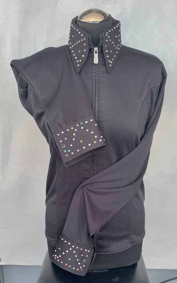 ZIPPER BLOES with Rhinestones on collar and cuffs kb 1942