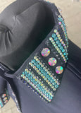 FULL  ZIPPER  BLouse  Lycra    D. BLAUW