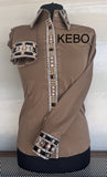 FULL  ZIPPER  BLouse  Lycra    BEIGE