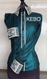 HAND MADE SHOW Blouse  Metallic Texture Stretch   Kleur 16