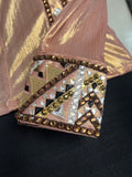 HAND MADE SHOW Blouse  Metallic Texture Stretch BEIGE