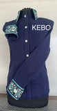 FULL  ZIPPER  BLouse    LYCRA.  NAVY