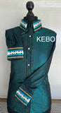 HAND MADE SHOW Blouse  Metallic Texture Stretch   Groen