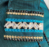 HAND MADE SHOW Blouse  Metallic Texture Stretch   Groen