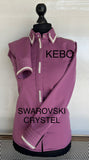 FULL  ZIPPER  BLouse  Lycra   PLUM