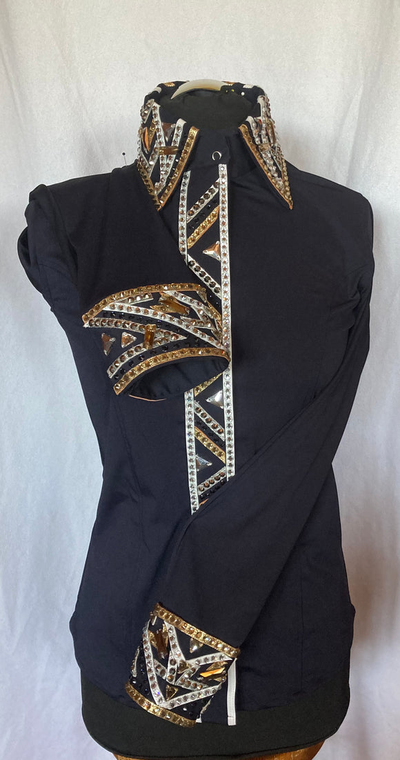 HAND MADE SHOW Blouse lycra D.Blauw