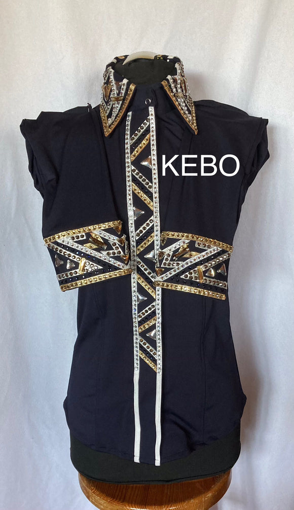 HAND MADE SHOW Blouse lycra D.Blauw