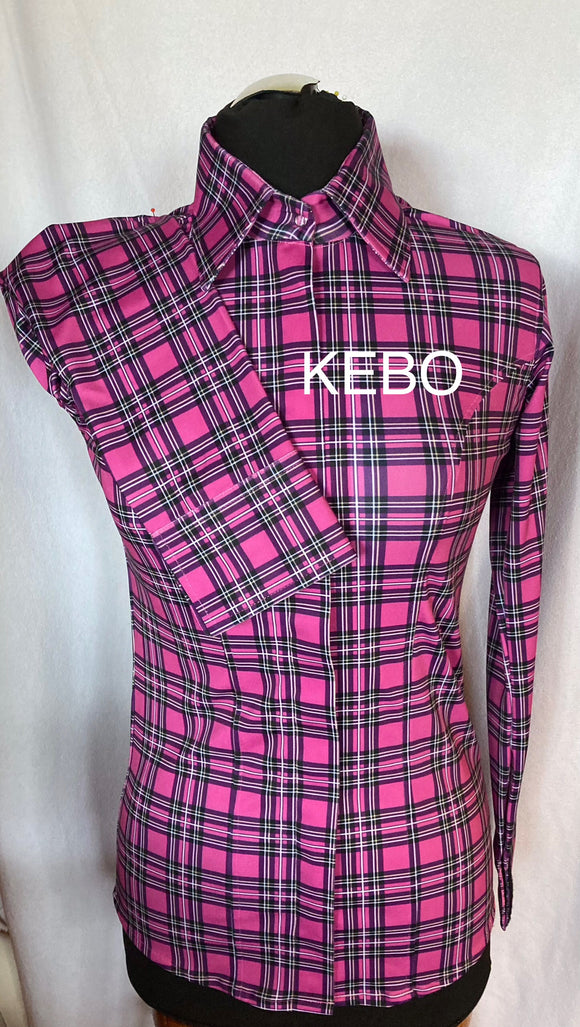 HAND MADE SHOW Blouse  Schotse Ruit Lycra