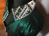 HAND MADE SHOW Blouse  Metallic Texture Stretch