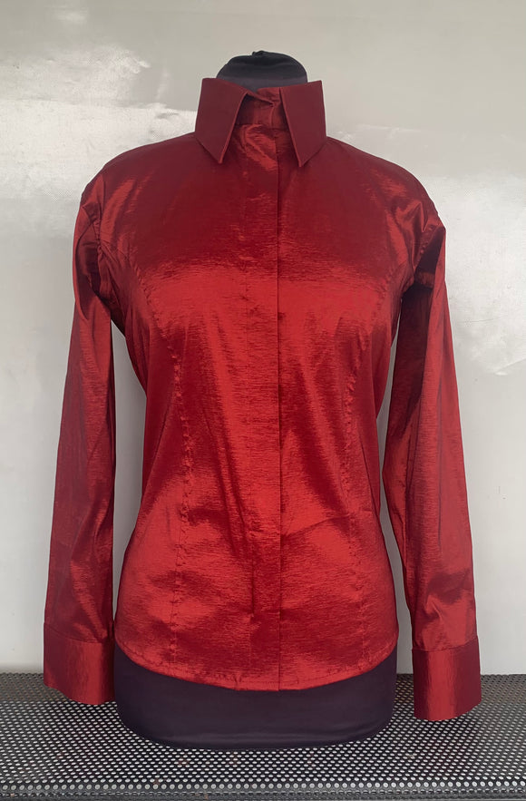 FULL  ZIPPER  BLouse STRETCH. Tafetta