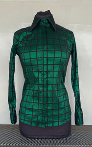 FULL  ZIPPER  BLouse STRETCH. Tafetta