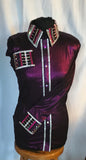 HAND MADE SHOW Blouse  Metallic Texture Stretch