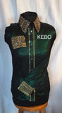 HAND MADE SHOW Blouse  Metallic Texture Stretch