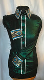 HAND MADE SHOW Blouse  Metallic Texture Stretch