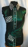 HAND MADE SHOW Blouse  Metallic Texture Stretch